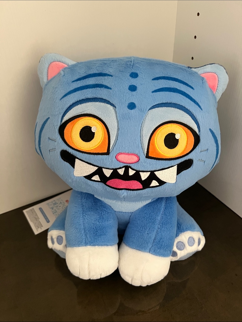 Netflix Blue Plush Cat Toy with Bright Yellow Eyes